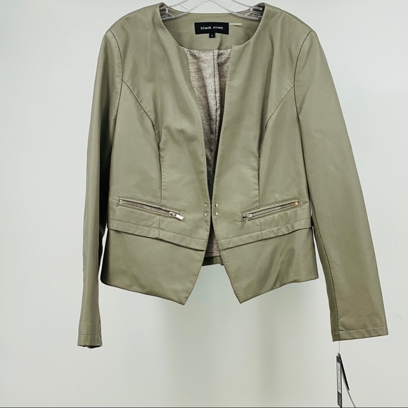 Wilson's Leather Black Rivet Leatherette Blazer - Picture 4 of 8